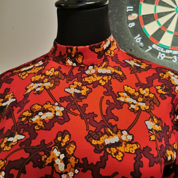 2/30 ANN TAYLOR Floral Mock Neck Lantern Sleeve Blouse - Picture 4 of 11